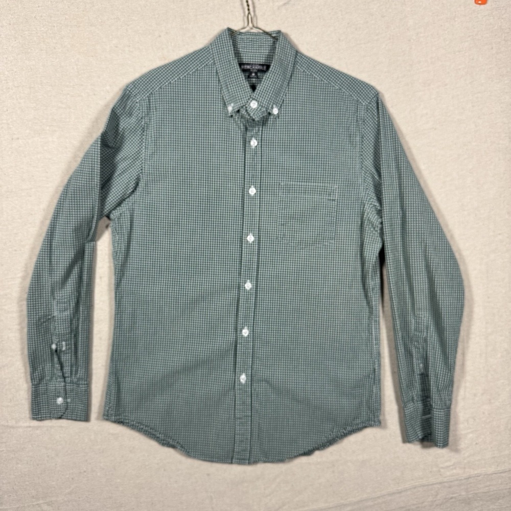 J.Crew Mercantile Flex Button Down Shirt‎ Men's M Green Check Long Sleeve